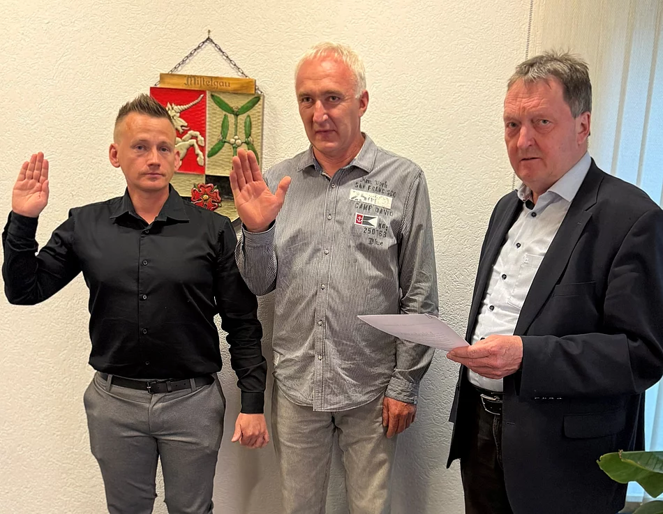 Bild v.r.: 1. Bgm. Karl Lappe, 2. Bgm. Roland Küffner, 3. Bgm. Manuel Herzing